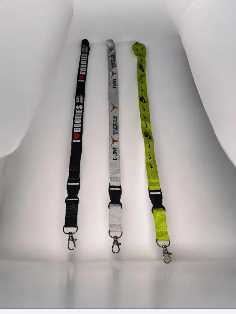 #07 I Love Texas Gray Lanyard with Key Clip